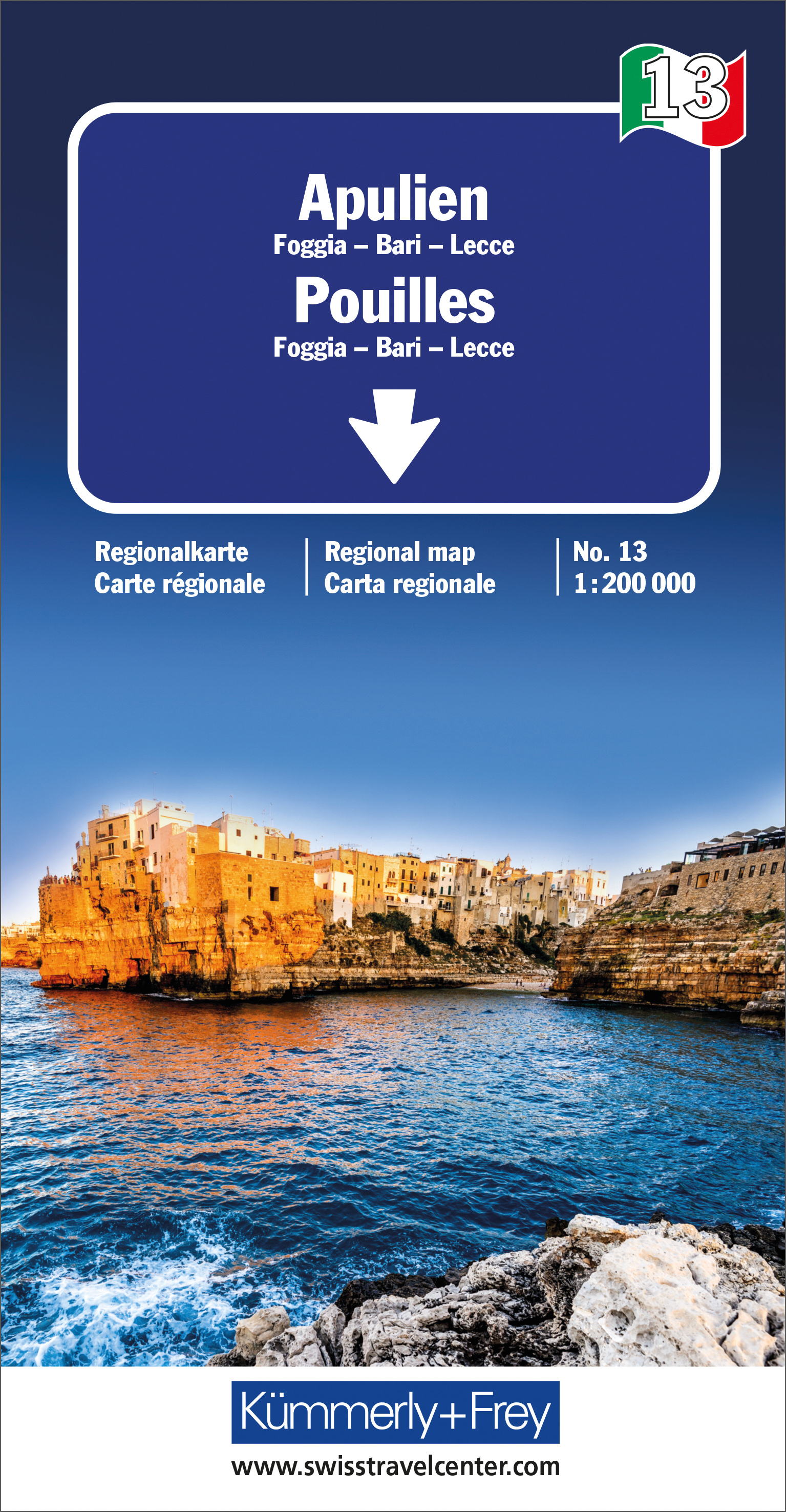 Online bestellen: Wegenkaart - landkaart 13 Apulie - Apulia | Kümmerly & Frey