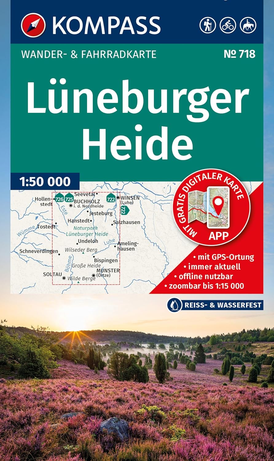 Wandelkaart 718 Lüneburger Heide | Kompass