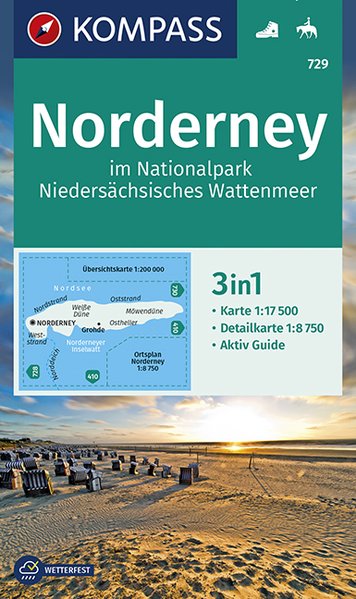 Online bestellen: Wandelkaart 729 Insel Norderney | Kompass
