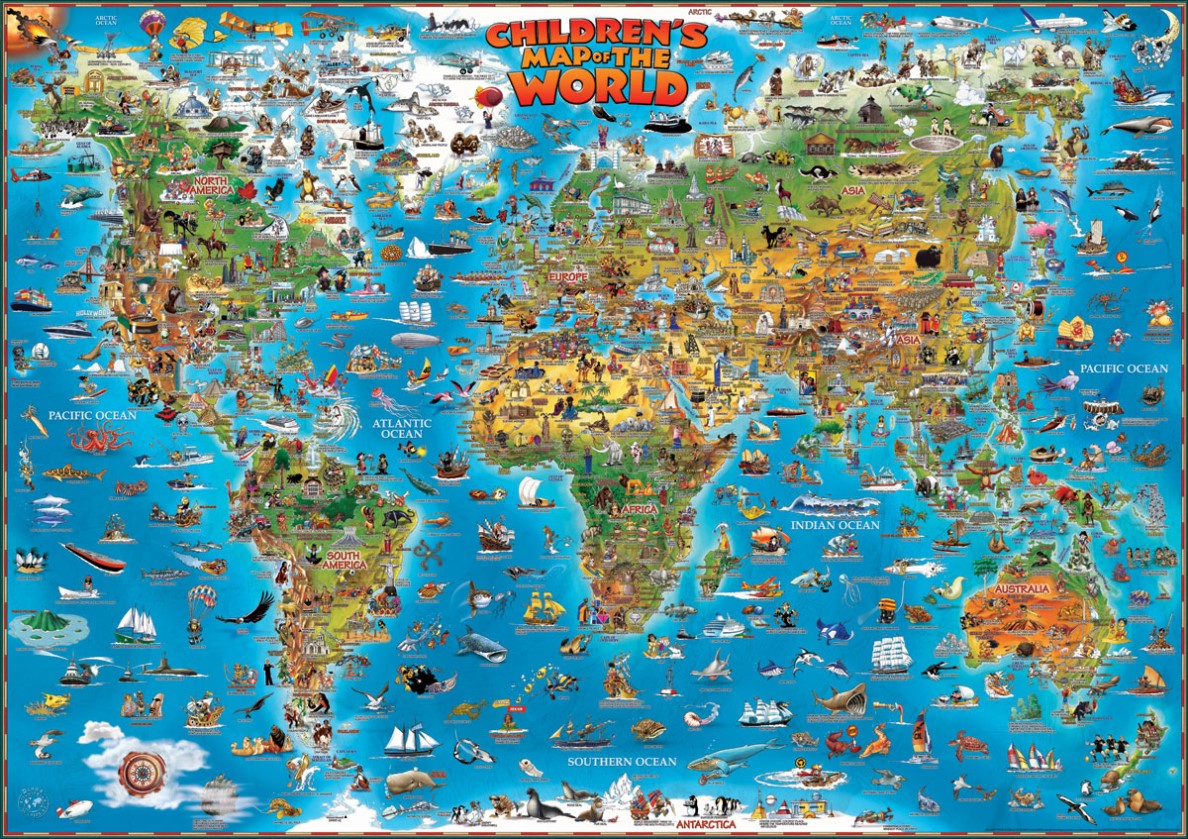 Kinderwereldkaart World children…