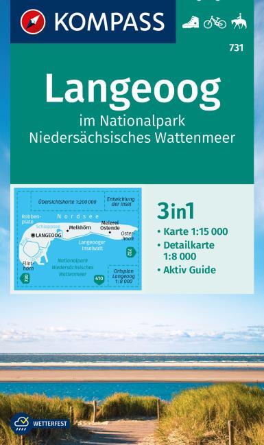 Online bestellen: Wandelkaart 731 Langeoog | Kompass
