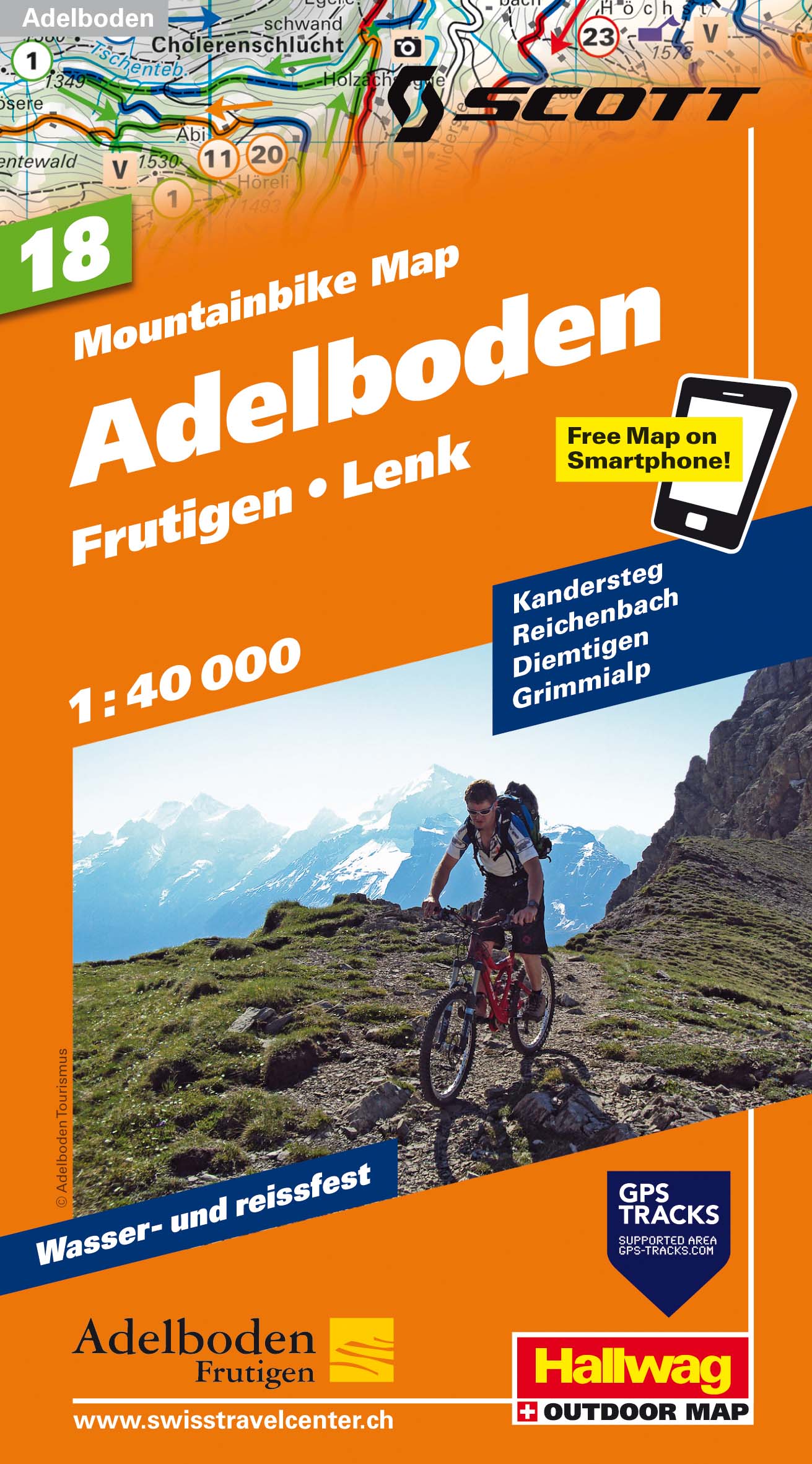Mountainbikekaart 18 Adelboden MTB kaart | Hallwag
