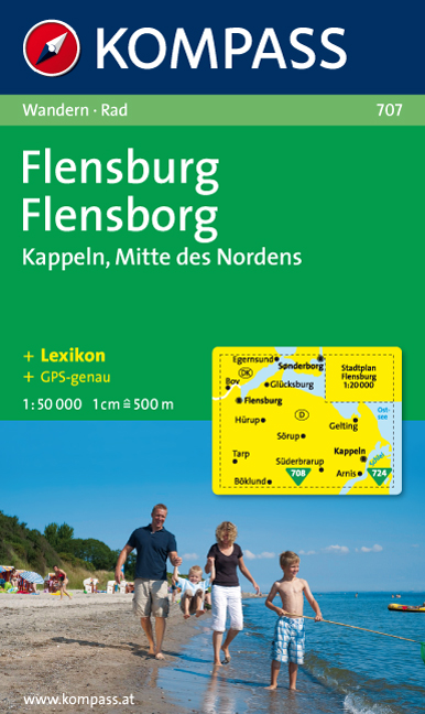 Online bestellen: Wandelkaart 707 Flensburg/Flensborg | Kompass