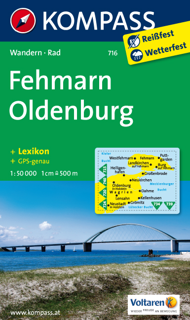 Online bestellen: Wandelkaart 716 Fehmarn - Oldenburg | Kompass