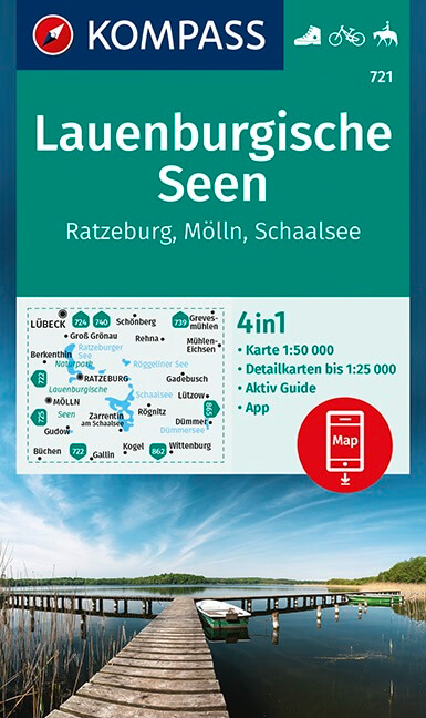 Online bestellen: Wandelkaart 721 Lauenburgische Seen | Kompass