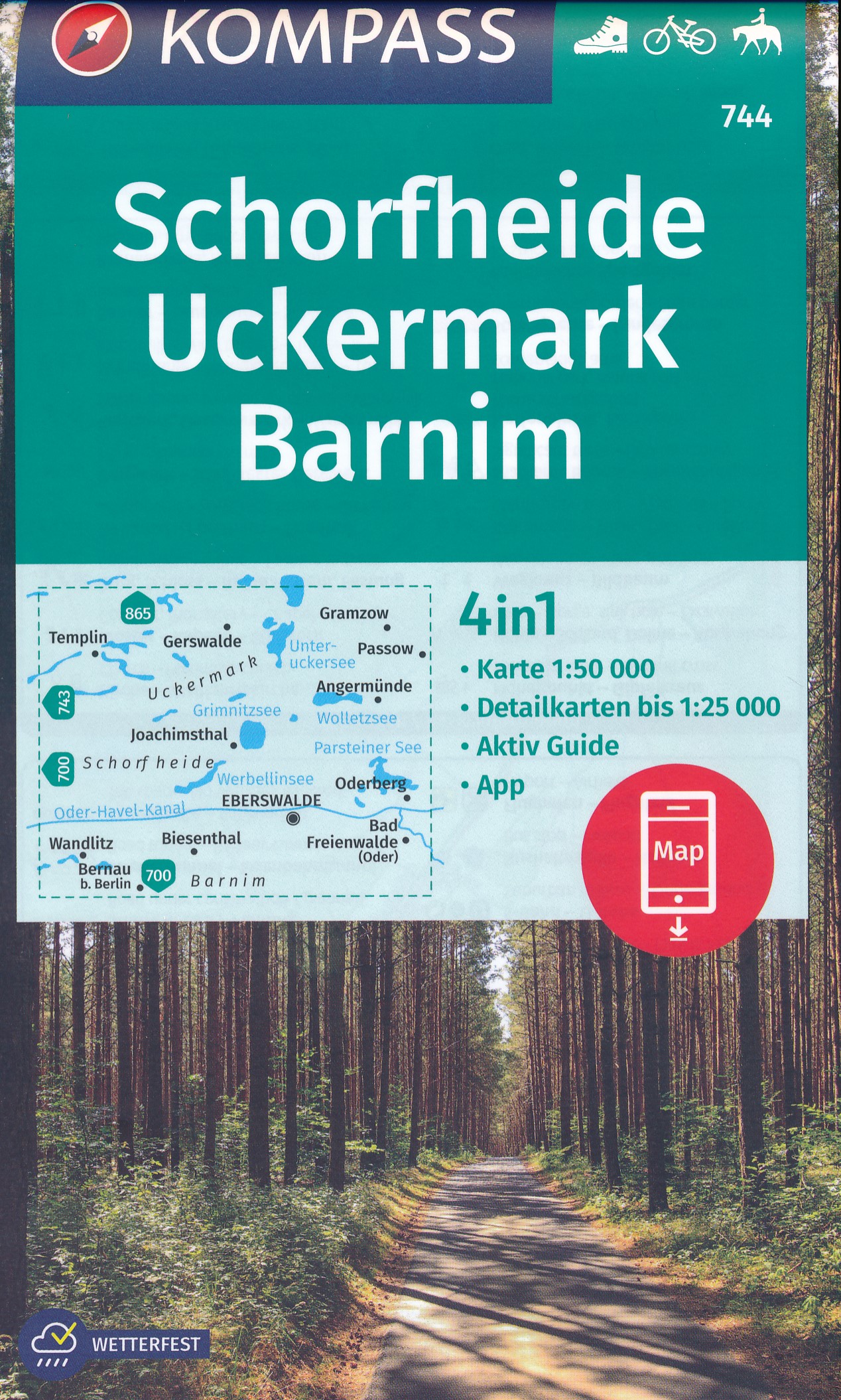 Wandelkaart 744 Schorfheide - Ucker…