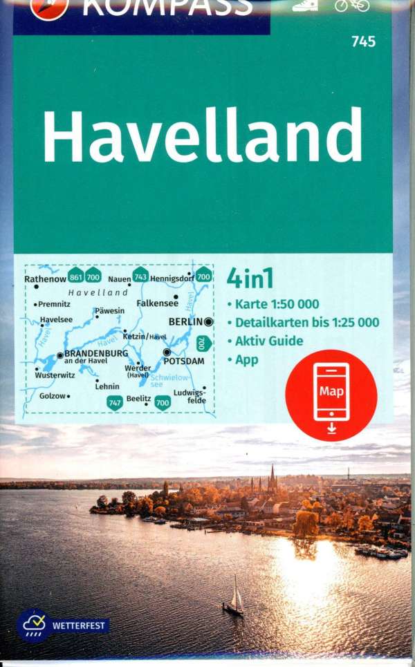 Online bestellen: Wandelkaart 745 Havelland | Kompass