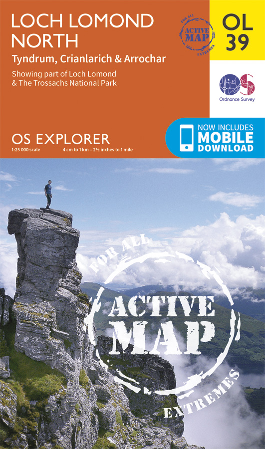 Wandelkaart - Topografische kaart 39 OS Explorer Map | Active Loch Lom