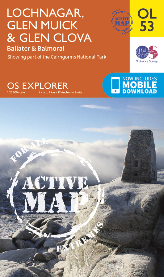 Wandelkaart - Topografische kaart 53 OS Explorer Map | Active Lochnaga