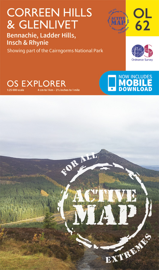 Wandelkaart - Topografische kaart 62 OS Explorer Map | Active Correen