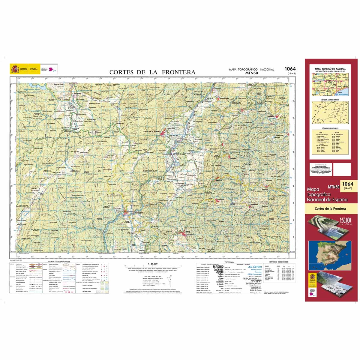 Topografische kaart 1064 MT50 Cortes de la Frontera | CNIG - Instituto