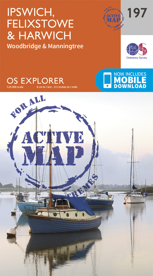 Wandelkaart - Topografische kaart 197 OS Explorer Map | Active Ipswich