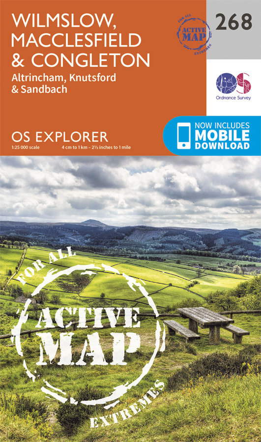Wandelkaart 268 OS Explorer Map | Active Wilmslow / Macclesfield / Con