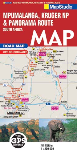 Landkaart - wegenkaart Mpumalanga, Kruger National Park &amp; Panorama Route | Map studio | 