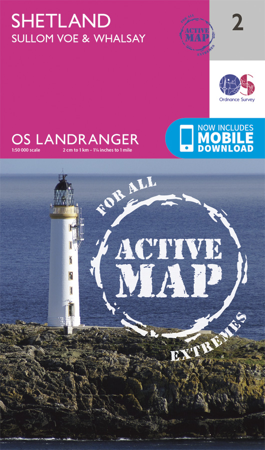 Wandelkaart - Topografische kaart 2 Landranger Active Shetland - Sullo