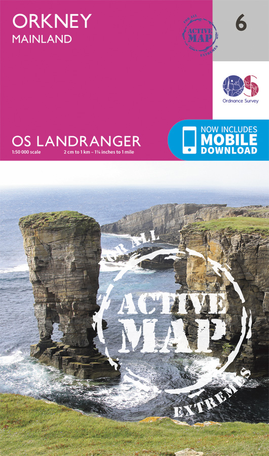 Wandelkaart - Topografische kaart 6 Landranger Active Orkney - Mainlan