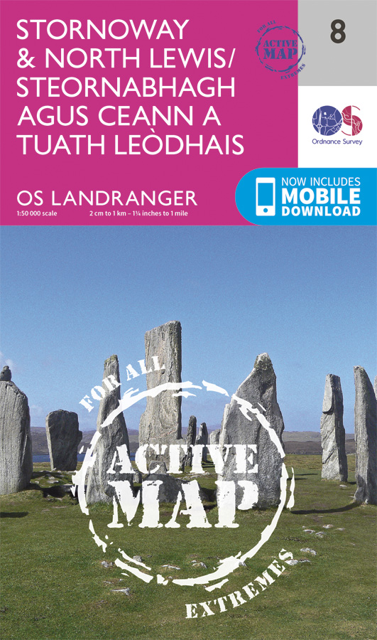 Wandelkaart - Topografische kaart 8 Landranger Active Stornoway / Nort
