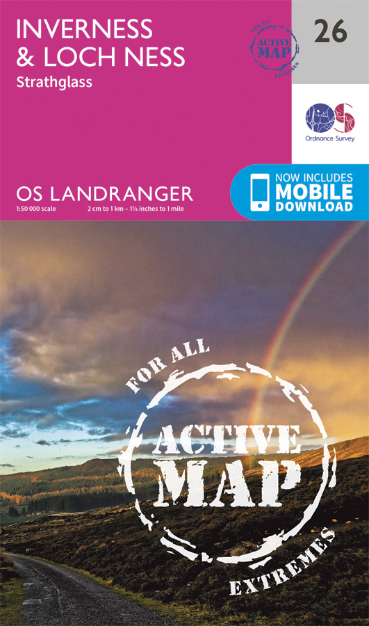 Wandelkaart - Topografische kaart 26 Landranger Active Inverness / Loc