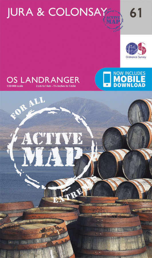 Wandelkaart - Topografische kaart 61 Landranger Active Jura / Colonsay