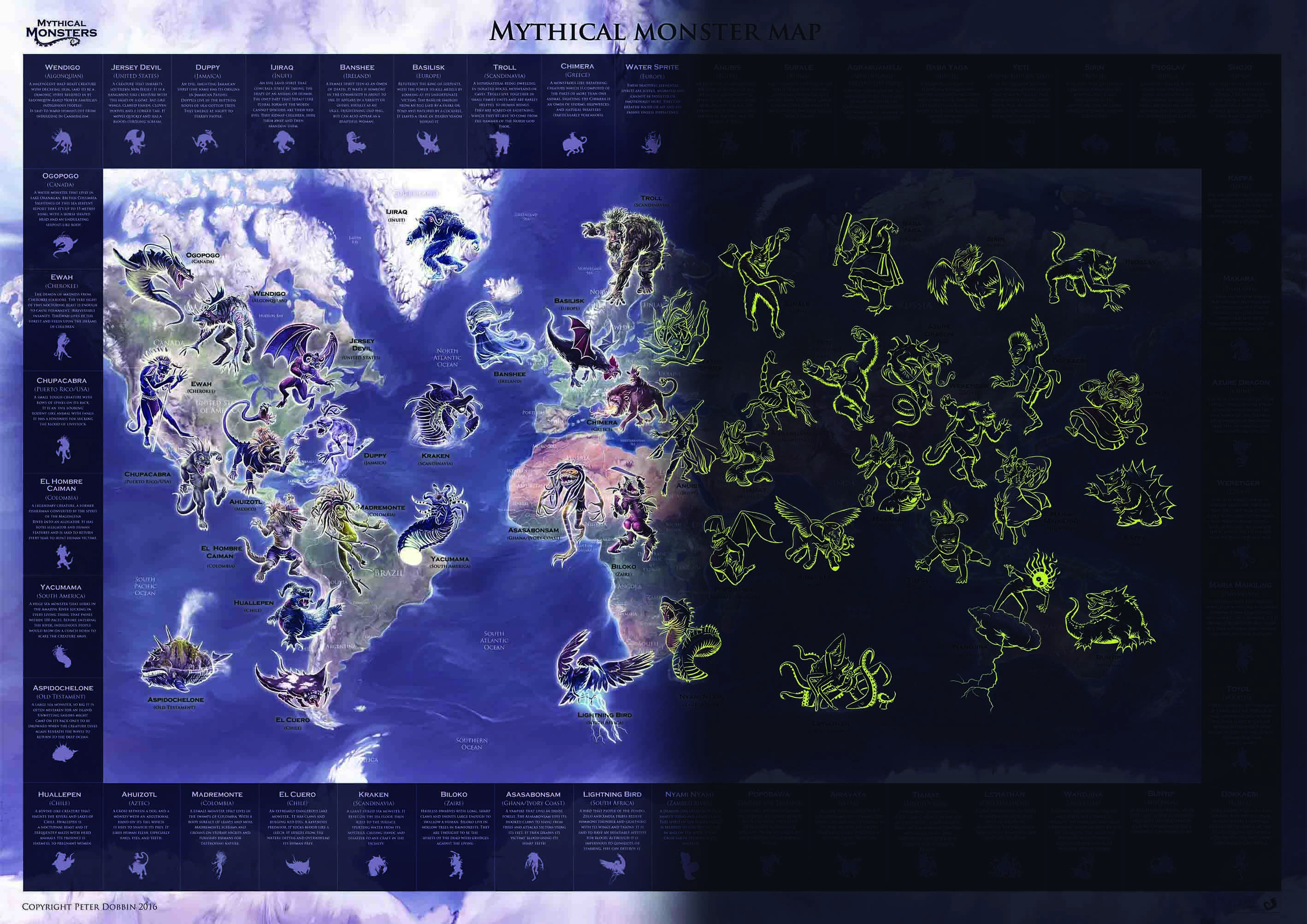 Kinderwereldkaart World mythische m…