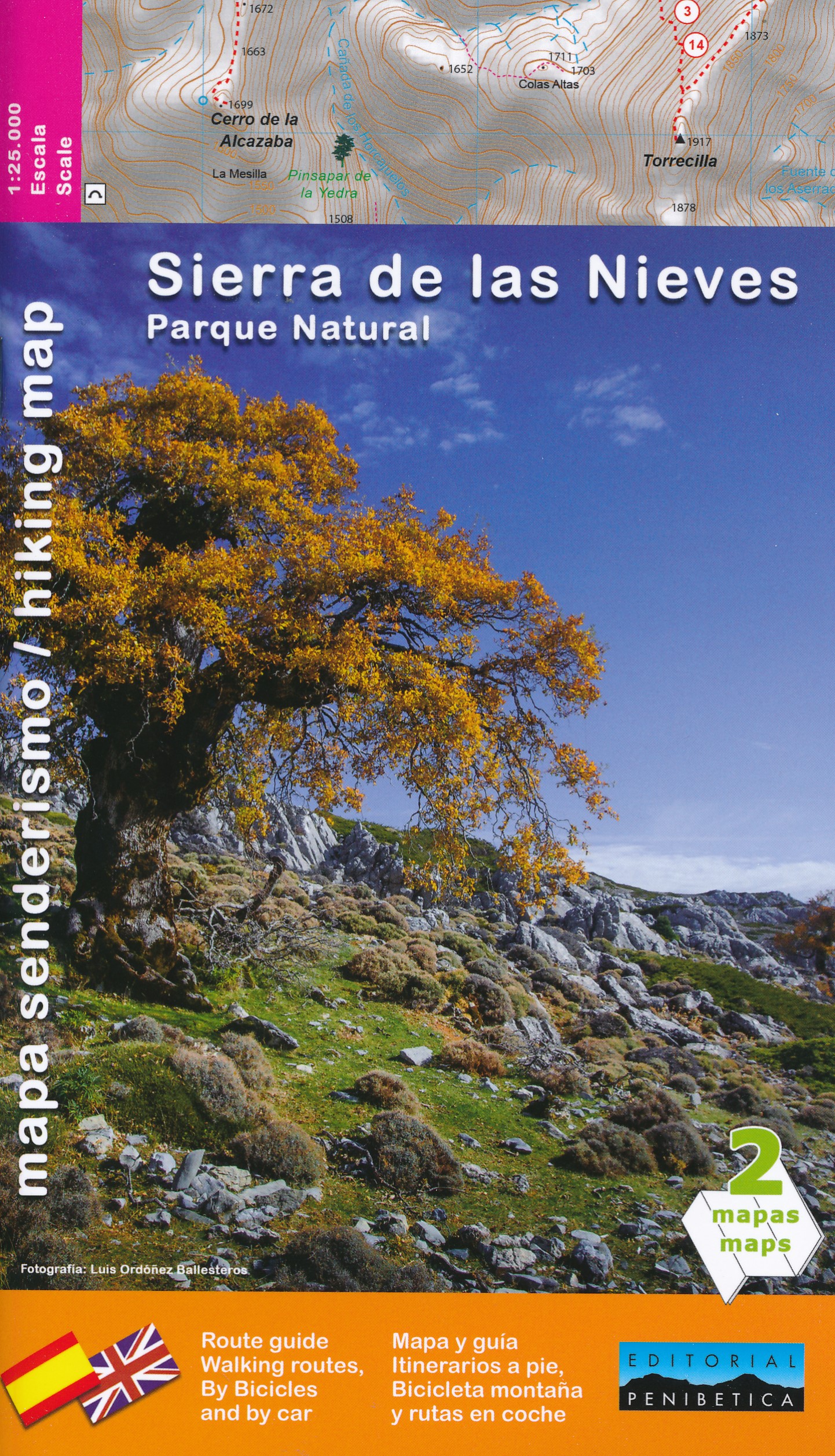 Online bestellen: Wandelkaart Sierra de las Nieves | Editorial Penibetica