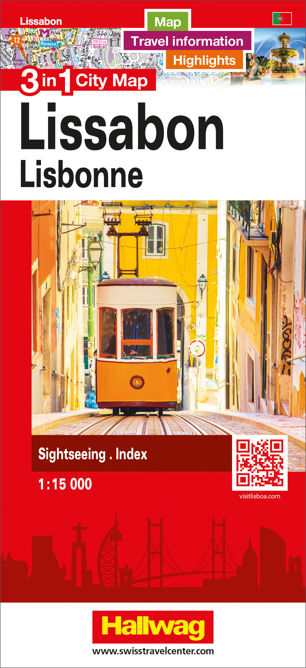 Stadsplattegrond Lissabon 3 in 1 Ci…