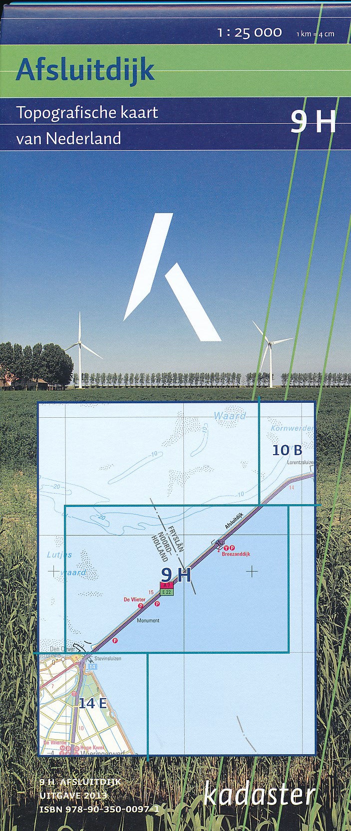 Online bestellen: Wandelkaart - Topografische kaart 9H Afsluitdijk | Kadaster