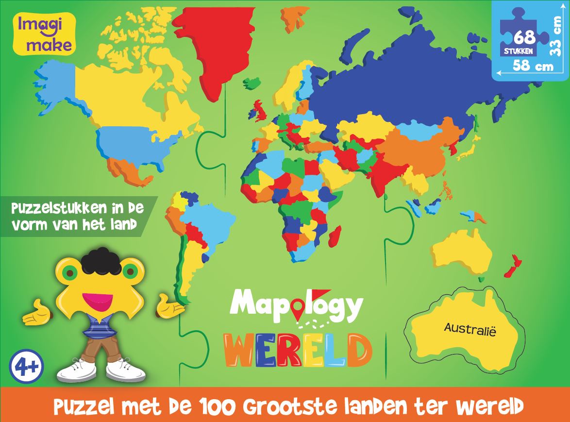 Kinderpuzzel Wereld's grootste landen (NL) foam puzzle | Imagi Make