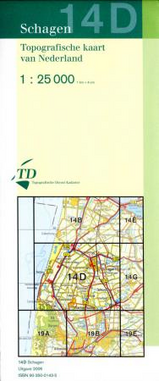 Topografische kaart / Wandelkaart 14D Schagen |