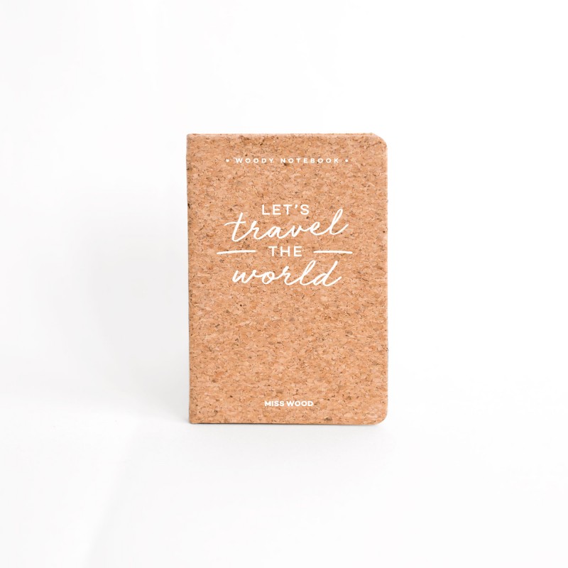 Reisdagboek Woody notebook kurk A6…