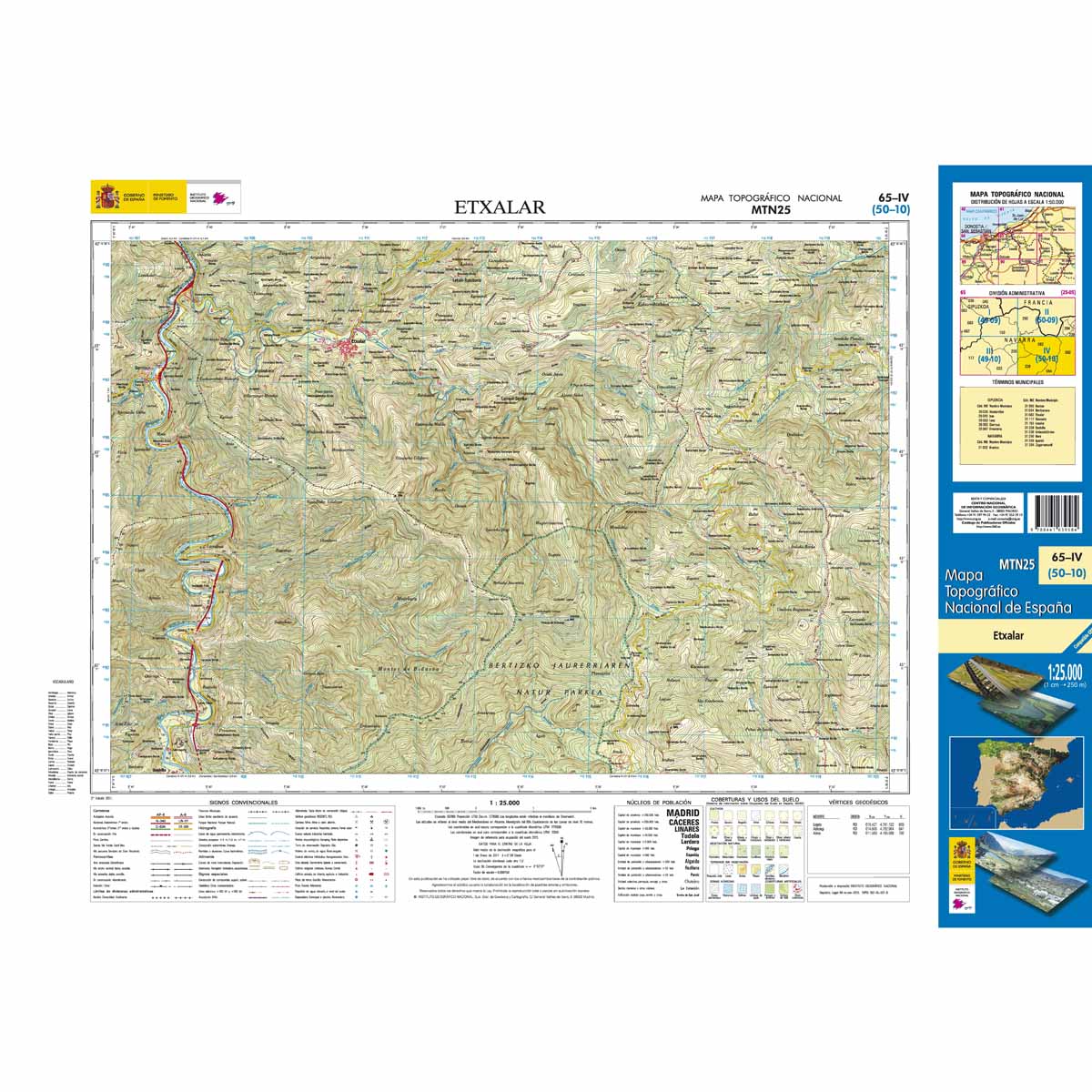 Topografische kaart 65-IV Etxalar |…