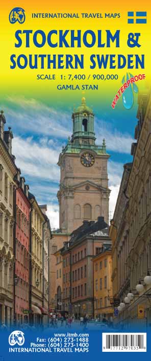 Stadsplattegrond – Wegenkaart – landkaart Stockholm / Zweden Zuid | ITMB