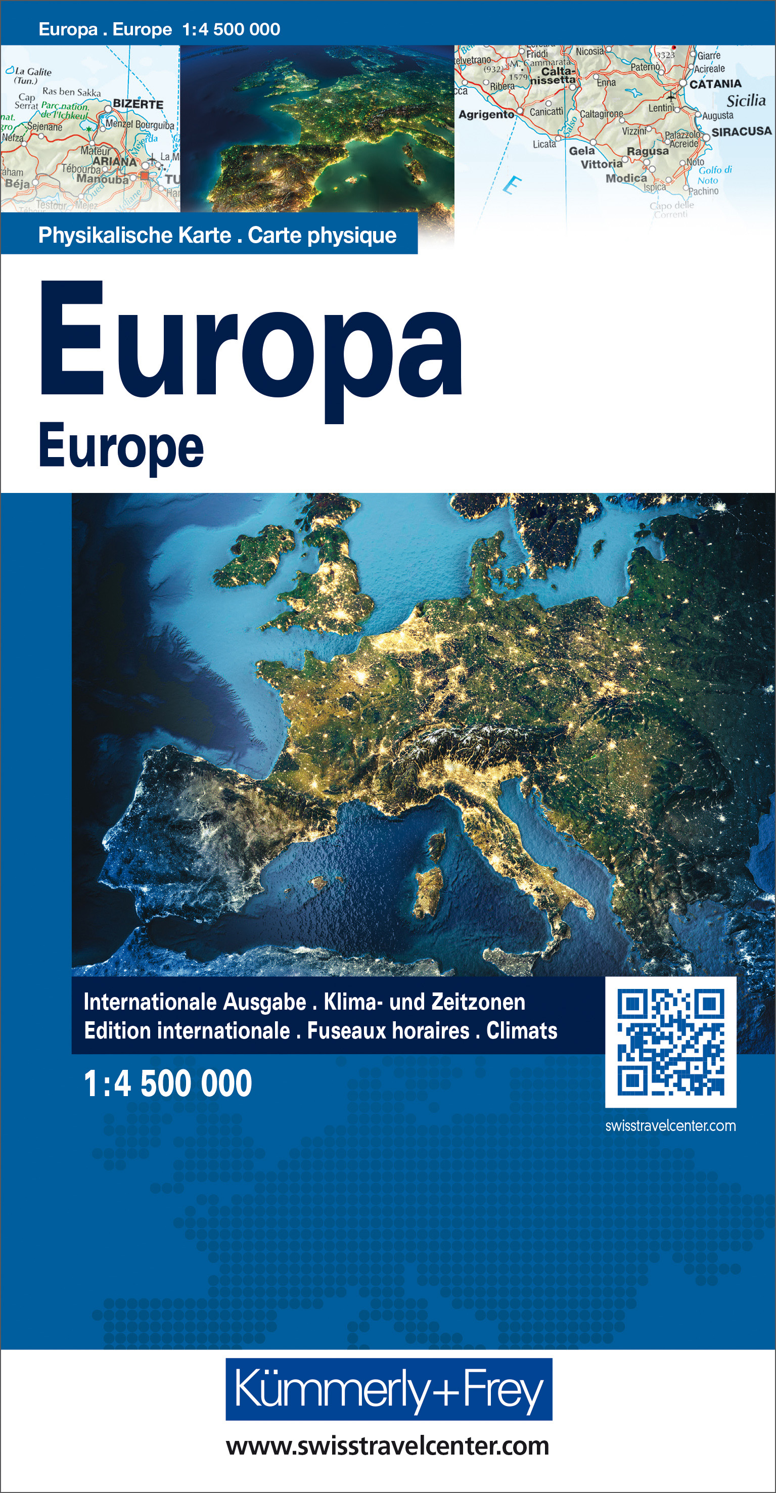 Wegenkaart - landkaart Europa physikalisch - Meertalig | Kümmerly & Fr