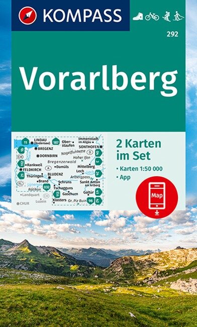 Online bestellen: Wandelkaart 292 Vorarlberg | Kompass