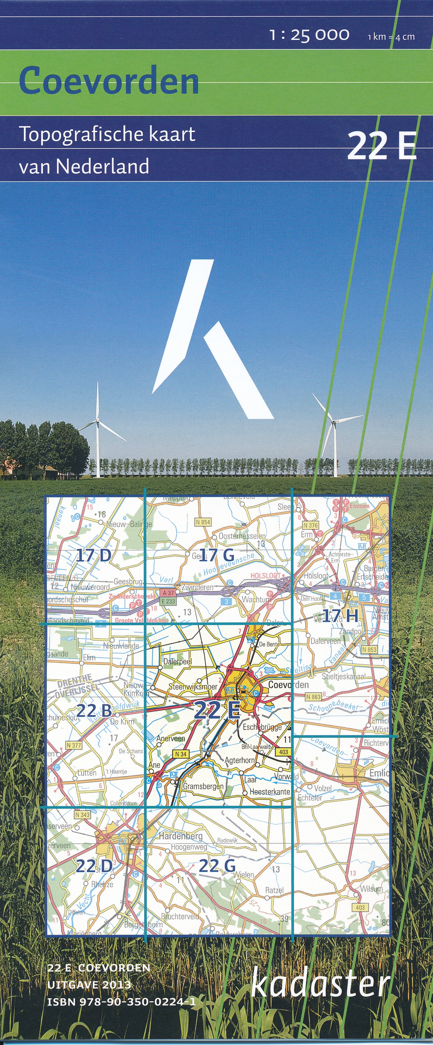 Topografische kaart / Wandelkaart 22E Coevorden |