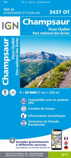 Online bestellen: Wandelkaart - Topografische kaart 3437OT Champsaur | IGN - Institut Géographique National