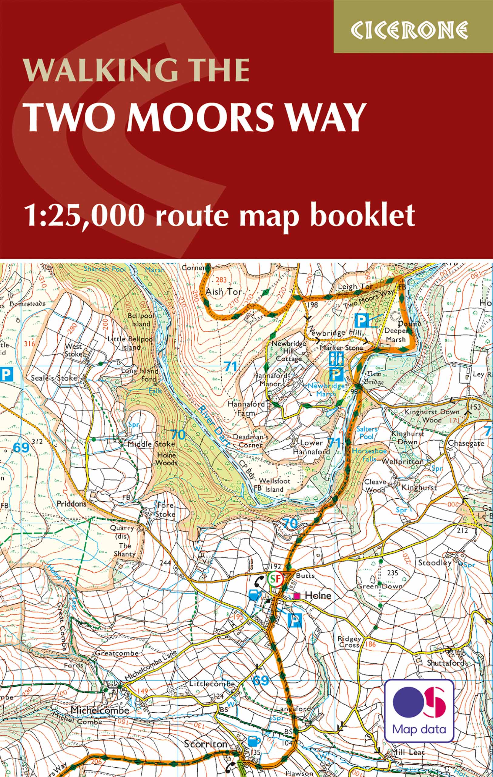 Wandelkaart Two Moors Way map Bookl…