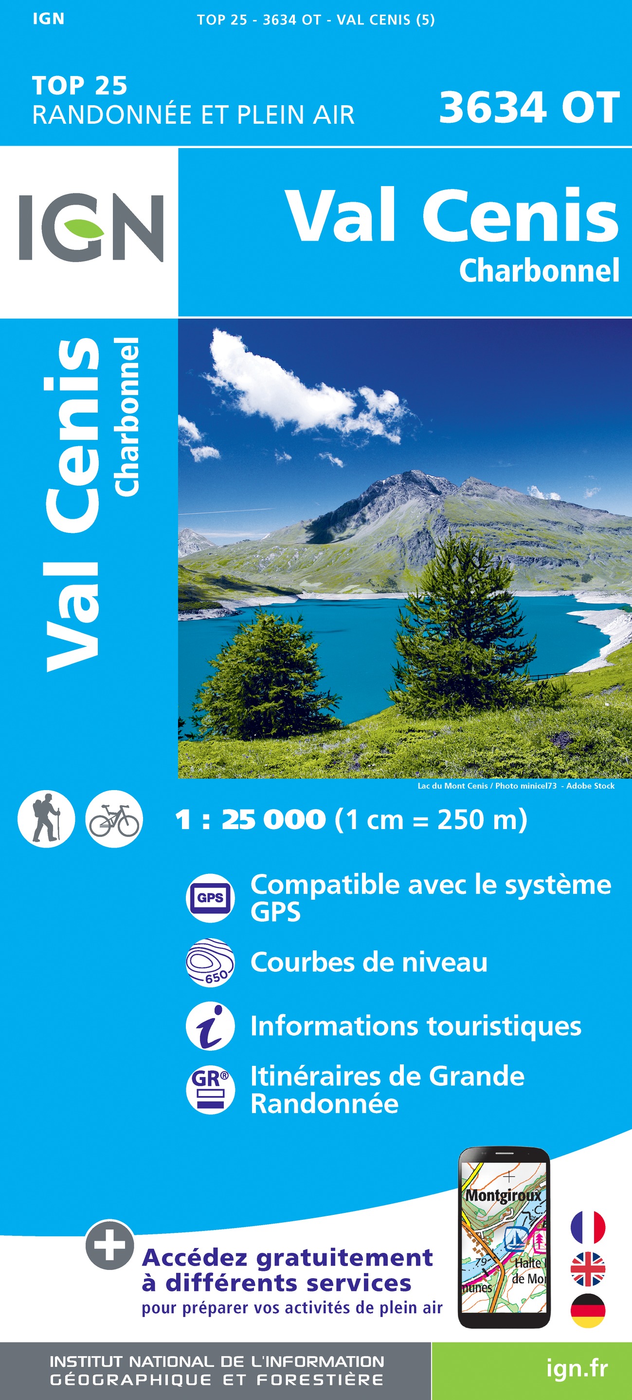 Online bestellen: Wandelkaart - Topografische kaart 3634OT Val Cenis | IGN - Institut Géographique National