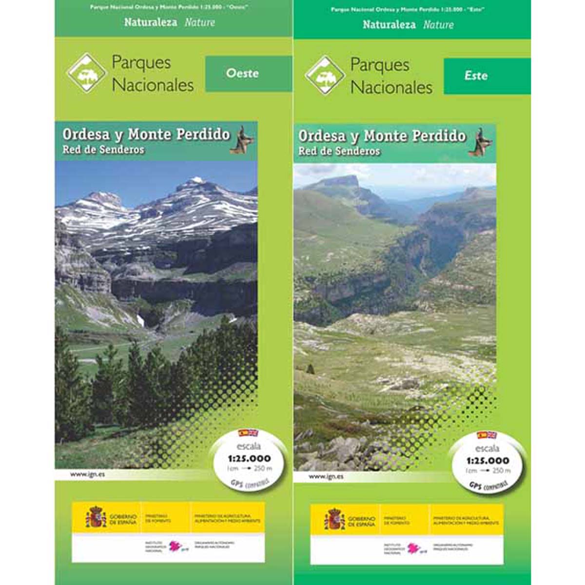 Wandelkaart 1 Parques Nacionales Ordesa y Monte Perdido. Red de senderos SP | CNIG – Instituto Geográfico Nacional