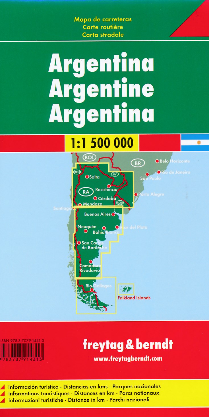 Online bestellen: Wegenkaart - landkaart Argentinië | Freytag & Berndt