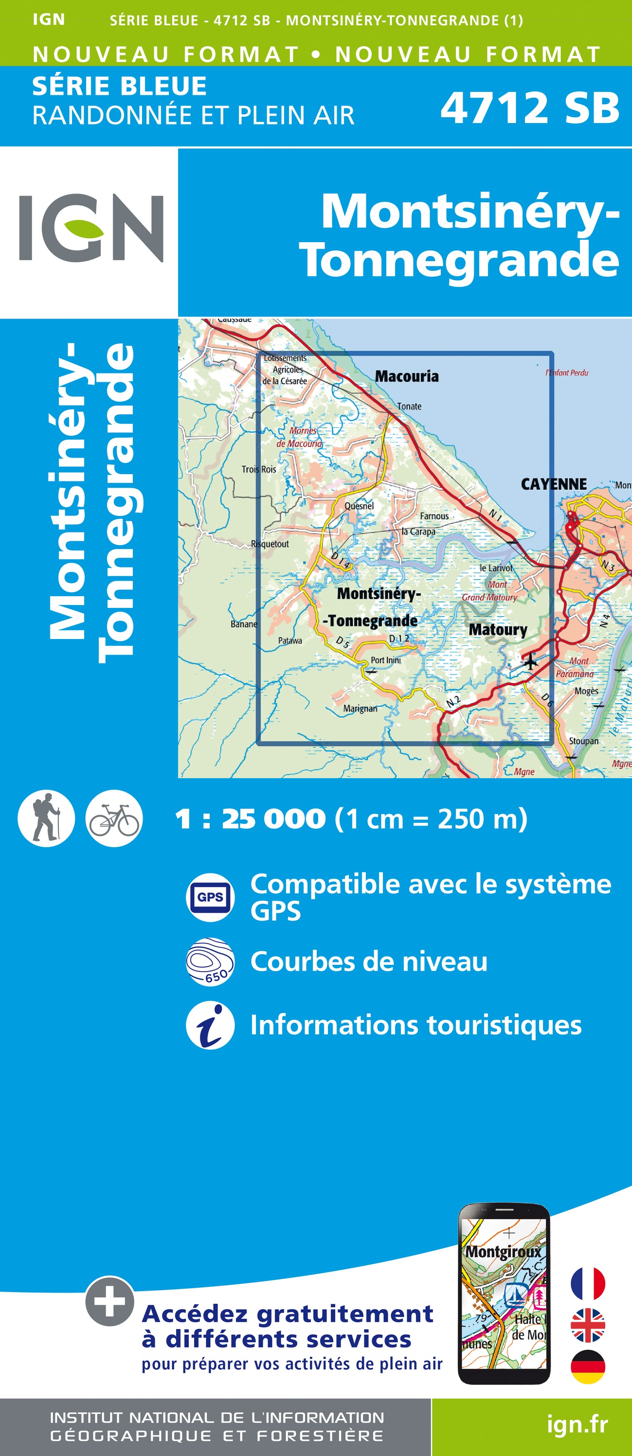 Wandelkaart 4712 SB - Serie Bleue Montsinéry - Tonnegrande (Guyana) |