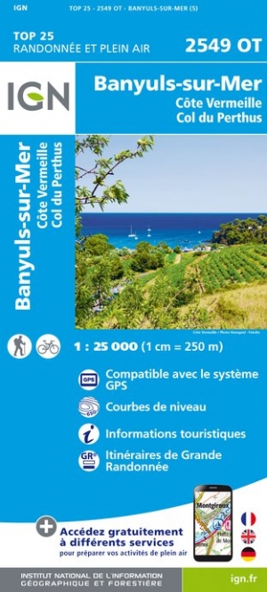 Online bestellen: Wandelkaart - Topografische kaart 2549OT Banyuls-sur-Mer | IGN - Institut Géographique National