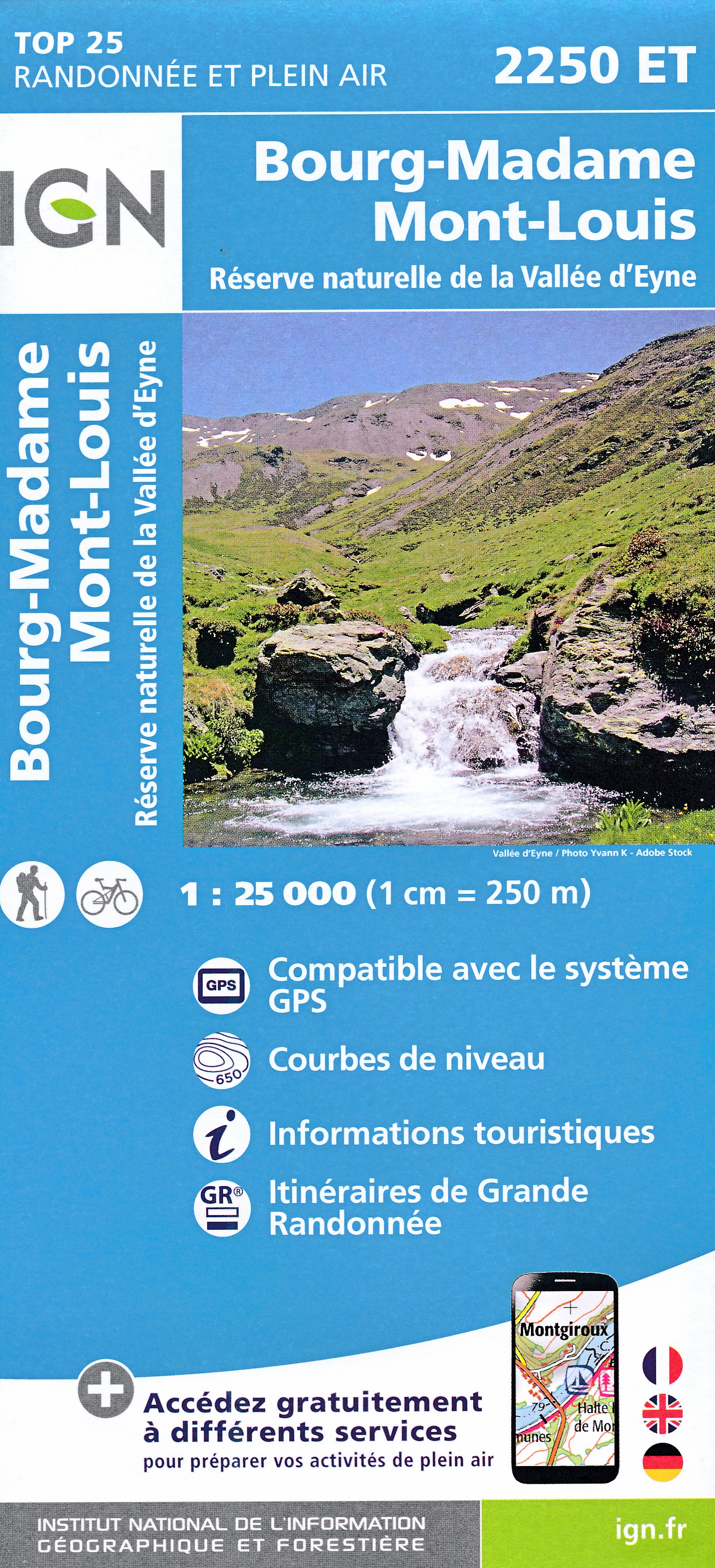 Online bestellen: Wandelkaart - Topografische kaart 2250ET Bourg-Madame - Mont-Louis | IGN - Institut Géographique National