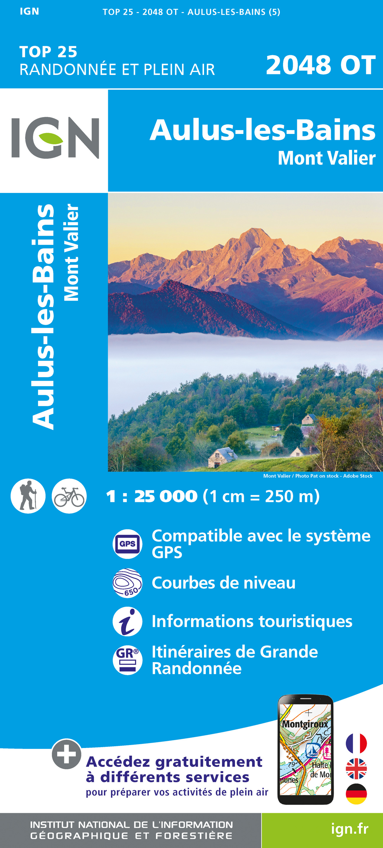 Online bestellen: Wandelkaart - Topografische kaart 2048OT Aulus-les-Bains, Mont Valier | IGN - Institut Géographique National