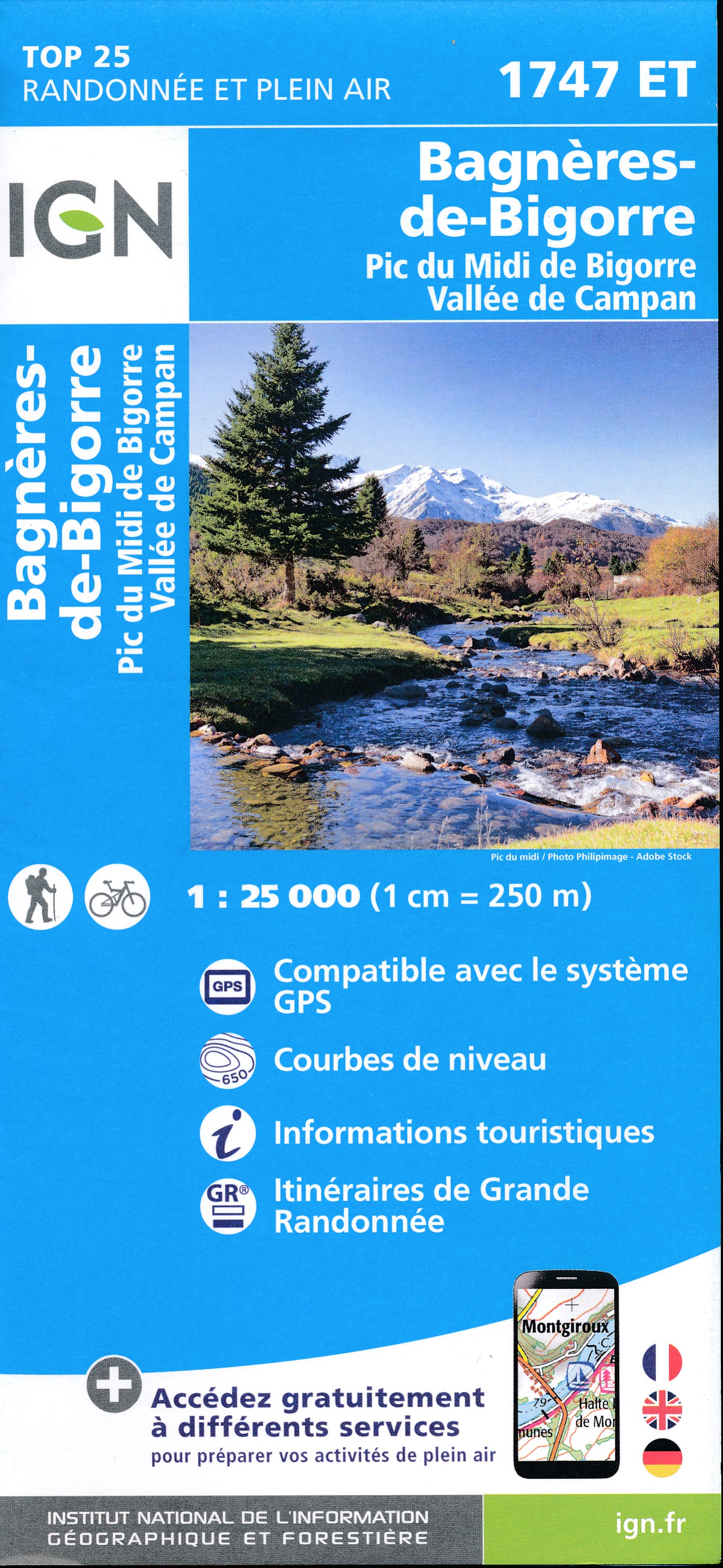 Online bestellen: Wandelkaart - Topografische kaart 1747ET Bagnères-de-Bigorre | IGN - Institut Géographique National