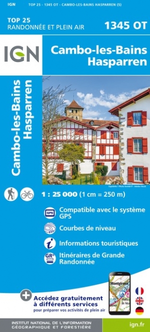 Online bestellen: Wandelkaart - Topografische kaart 1345OT Cambo-les-Bains - Hasparren | IGN - Institut Géographique National