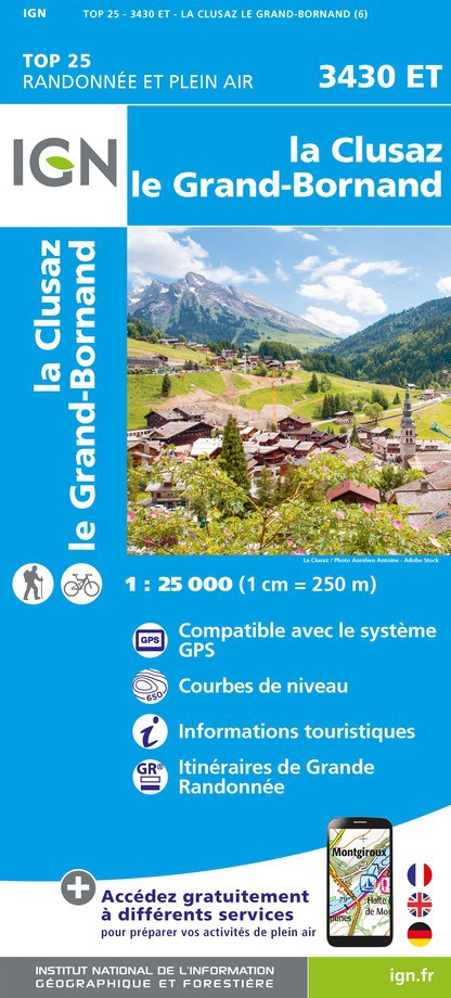 Online bestellen: Wandelkaart - Topografische kaart 3430ET La Clusaz - le Grand-Bornand | IGN - Institut Géographique National