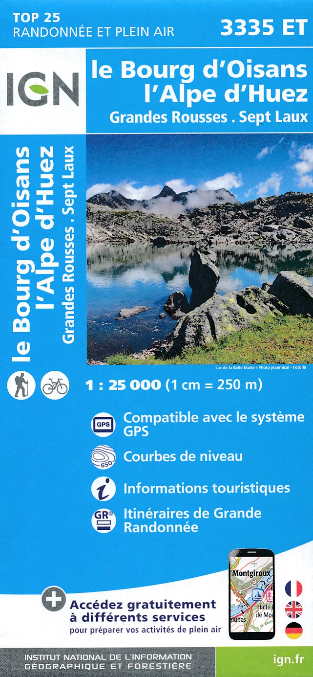 Online bestellen: Wandelkaart - Topografische kaart 3335ET le Bourg d'Oisans - l'Alpe d'Huez | IGN - Institut Géographique National