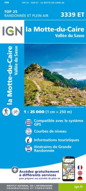 Online bestellen: Wandelkaart - Topografische kaart 3339ET la Motte-du-Caire | IGN - Institut Géographique National