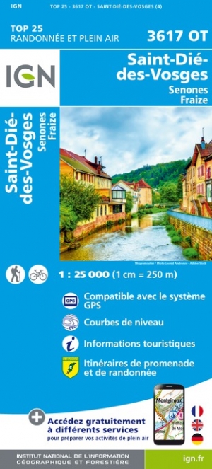 Online bestellen: Wandelkaart - Topografische kaart 3617OT St-Dié-des-Vosges | IGN - Institut Géographique National